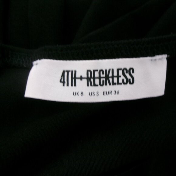 New 4th + Reckless Cutout Tummy Slit Leg Black Jumpsuit Catsuit S XS NWOT - Picture 14 of 15